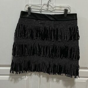 Sincerely Jules Black Mini Skirt with silver accents. Large.